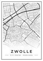Street map poster of Zwolle city centre, Overijssel