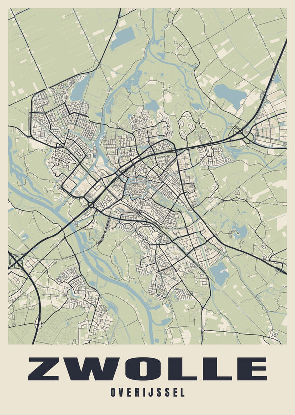 Zwolle Street Map Poster