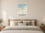 Nairn Street Map Poster at A1, as a poster, above a bed