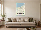 Nairn Street Map Poster at A1, in a natural wood frame, in a sitting room