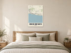 Nervi Street Map Poster at A1, as a poster, above a bed