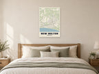 New Milton Street Map Poster at A1, as a poster, above a bed