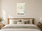 New Romney Street Map Poster at A1, as a poster, above a bed