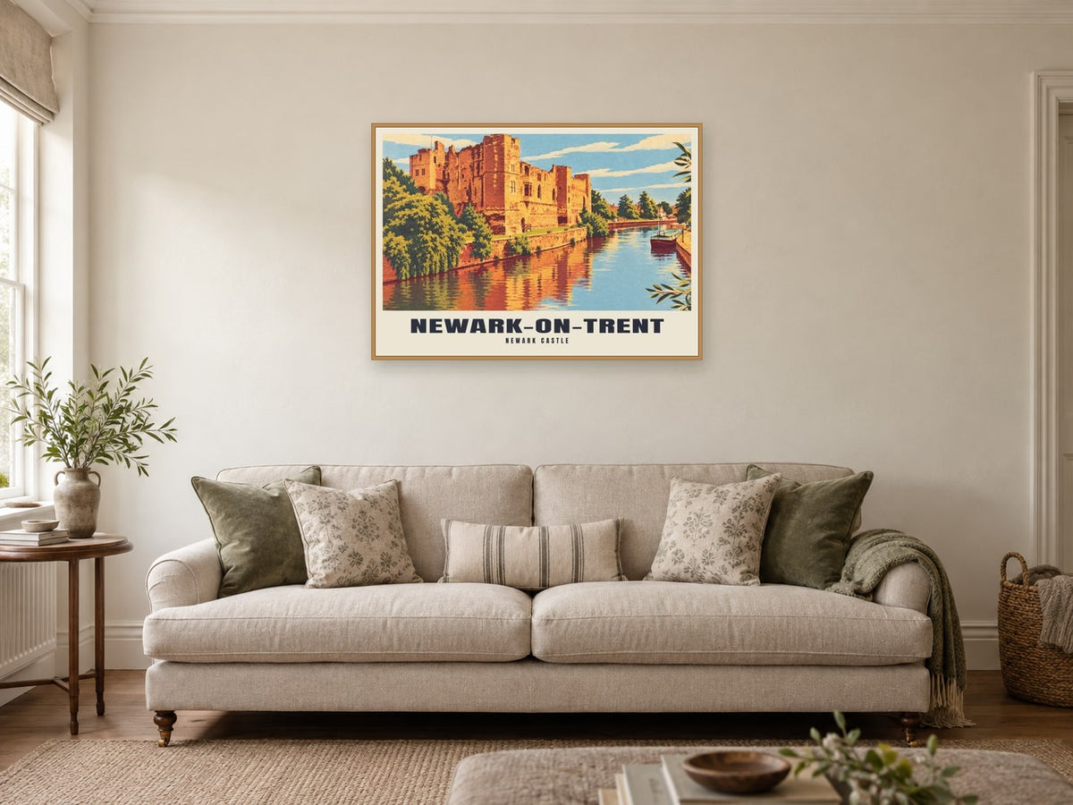 Newark Castle, Newark-on-Trent Poster at A1, in a natural wood frame, in a sitting room