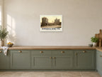 The Black Gate and Castle, Newcastle upon Tyne, 1890s Heritage Print at A2, in a white frame, in a kitchen