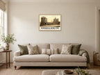 The Black Gate and Castle, Newcastle upon Tyne, 1890s Heritage Print at A2, in a natural wood frame, in a sitting room
