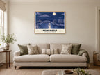 Gateshead Millennium Bridge, Newcastle Poster at A1, in a natural wood frame, in a sitting room