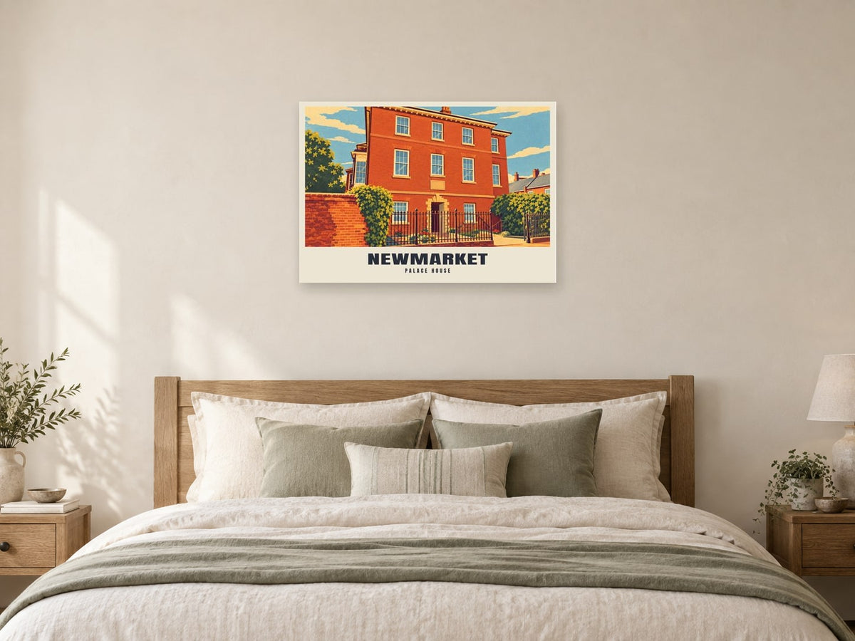 Palace House, Newmarket Poster at A1, as a poster, above a bed