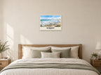 Newquay named English Watercolour print at A2, as a poster, above a bed