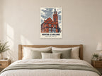 Earlestown Town Hall, Newton-le-Willows Poster at A1, as a poster, above a bed