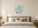 Nice Street Map Poster at A1, as a poster, above a bed