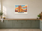 All Saints Church, Normanton Poster at A1, in a white frame, in a kitchen
