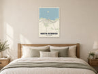 North Berwick Street Map Poster at A1, as a poster, above a bed