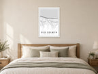 Old Colwyn Town Centre Street Map Poster at A1, as a poster, above a bed