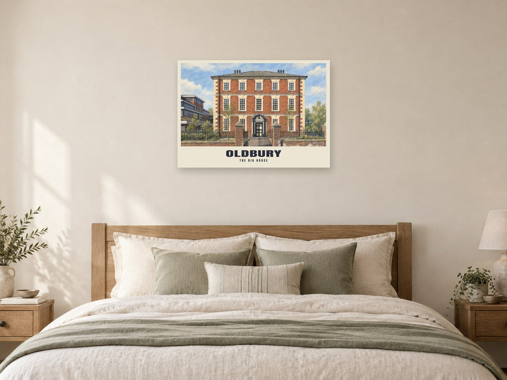 The Big House, Oldbury Poster at A1, as a poster, above a bed