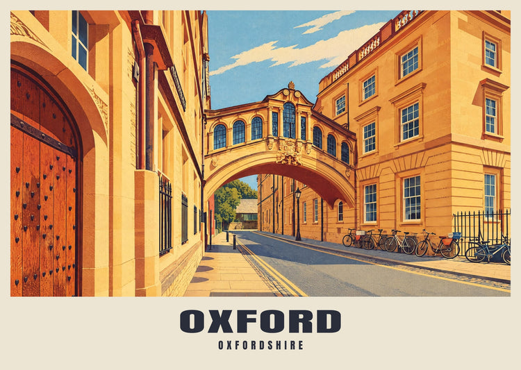 Oxford Vintage-Style Poster