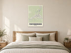 Partenkirchen Street Map Poster at A1, as a poster, above a bed