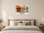 Tweed Bridge, Peebles Poster at A1, as a poster, above a bed