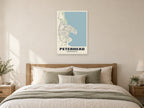 Peterhead Street Map Poster at A1, as a poster, above a bed