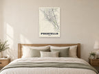 Pocatello Street Map Poster at A1, as a poster, above a bed