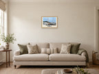 Salterns Marina, Poole, 1989 Heritage Print at A3, in a natural wood frame, in a sitting room