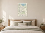 Rainham Street Map Poster at A1, as a poster, above a bed