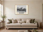 Forbury Gardens and the Maiwand Lion, Reading, c. 1900 Heritage Print at A1, in a natural wood frame, in a sitting room