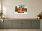 Forge Mill Needle Museum, Redditch Poster at A1, in a white frame, in a kitchen