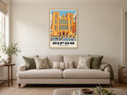 Ripon Cathedral Poster at A1, in a natural wood frame, in a sitting room