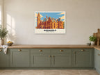 Rochdale Town Hall Poster at A1, in a white frame, in a kitchen