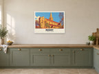 St Andrew's Church, Rugby Poster at A1, in a white frame, in a kitchen
