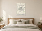 Salamanca Street Map Poster at A1, as a poster, above a bed
