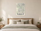 Sale Street Map Poster at A1, as a poster, above a bed