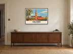 Salford Cathedral Poster at A1, in a black frame, above a sideboard