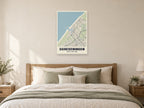 Scheveningen Street Map Poster at A1, as a poster, above a bed