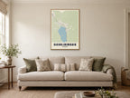 Schliersee Street Map Poster at A1, in a natural wood frame, in a sitting room