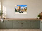 St Gregory’s Church, Seaton Poster at A1, in a white frame, in a kitchen