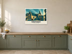 St Botolph’s Church, Shepshed Poster at A1, in a white frame, in a kitchen