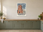 St Mary the Virgin Church, Shinfield Poster at A1, in a white frame, in a kitchen