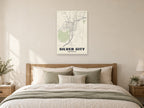 Silver City Street Map Poster at A1, as a poster, above a bed