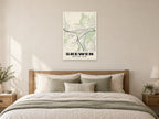 Skewen Street Map Poster at A1, as a poster, above a bed