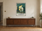 Sonning Bridge Poster at A1, in a black frame, above a sideboard