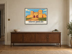 Arbeia, South Shields Poster at A1, in a black frame, above a sideboard