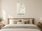Spencers Wood Street Map Poster at A1, as a poster, above a bed