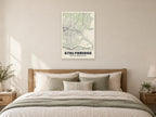 Stalybridge Street Map Poster at A1, as a poster, above a bed