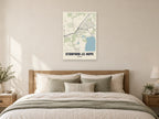 Stanford-le-Hope Street Map Poster at A1, as a poster, above a bed