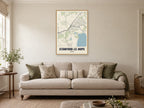 Stanford-le-Hope Street Map Poster at A1, in a natural wood frame, in a sitting room