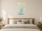 Starnberg Street Map Poster at A1, as a poster, above a bed