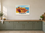 Dunnottar Castle, Stonehaven Poster at A1, in a white frame, in a kitchen