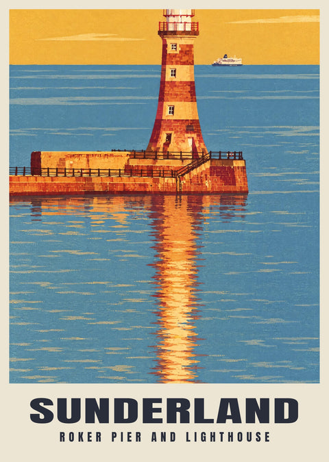 Plakat: Latarnia morska Roker, Sunderland